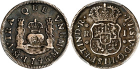 MEXICO. Real, 1746-Mo M. Mexico City Mint. Philip V. PCGS EF-45.
KM-75.2; Cal-524. A handsome example of the type with none of the normal problems as...