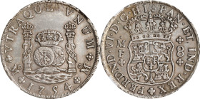 MEXICO. 8 Reales, 1754-Mo MF. Mexico City Mint. Ferdinand VI. NGC AU Details--Cleaned.
KM-104.1; FC-27a; Gil-M-8-27; Yonaka-M8-54. Variety with crown...