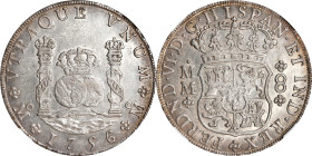 MEXICO. 8 Reales, 1756-Mo MM. Mexico City Mint. Ferdinand VI. NGC MS-62.
KM-104.2; FC-32a; Gil-M-8-32; Yonaka-M8-56. This bright and lustrous example...