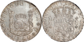 MEXICO. 8 Reales, 1760-Mo MM. Mexico City Mint. Ferdinand VI. NGC MS-60.
KM-104.2; FC-36a; Gil-M-8-36; Yonaka-M8-60. This charming and gently handled...
