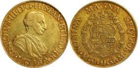 MEXICO. 8 Escudos, 1760-Mo MM. Mexico City Mint. Charles III. PCGS Genuine--Damage, EF Details.
Fr-25; KM-153; Cal-1977. Emanating from a brief two-y...