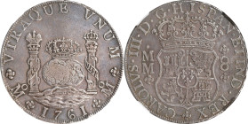 MEXICO. 8 Reales, 1761-Mo MM. Mexico City Mint. Charles III. NGC AU-53.
KM-105; Gil-M-8-39b; Yonaka-M8-61c. Variety with cross between "H" and "I", d...