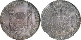 MEXICO. 8 Reales, 1762-Mo MM. Mexico City Mint. Charles III. NGC AU Details—Obverse Scratched.
KM-105; FC-39a; Gil-M-8-40; Yonaka-M8-62. Variety with...