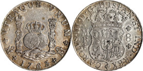 MEXICO. 8 Reales, 1763/53-Mo MF. Mexico City Mint. Charles III. PCGS Genuine--Cleaned, AU Details.
KM-105; Cal-1086. Despite the noted cleaning, this...