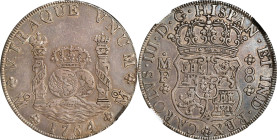 MEXICO. 8 Reales, 1764-Mo MF. Mexico City Mint. Charles III. NGC AU-50.
KM-105; FC-43b; Gil-M-8-44; Yonaka-M8-64. Variety with not lower arc on centr...