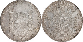 MEXICO. 8 Reales, 1766-Mo MF. Mexico City Mint. Charles III. NGC AU-55.
KM-105; FC-45a; Gil-M-8-46; Yonaka-M8-66. Variety without lower arc on centra...