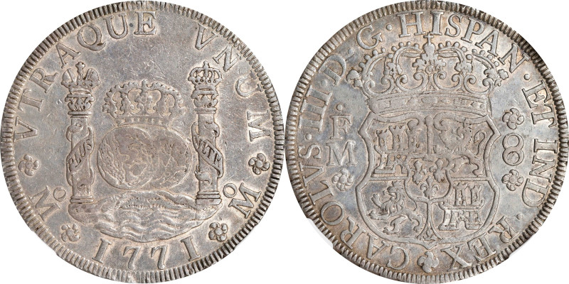 MEXICO. 8 Reales, 1770-Mo FM. Mexico City Mint. Charles III. NGC AU-50.
KM-105;...