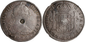 MEXICO. 8 Reales, 1772-Mo FM. Mexico City Mint. Charles III. NGC Fine Details--Private Countermark.
KM-106.1; Cal-1105. Variety with inverted assayer...