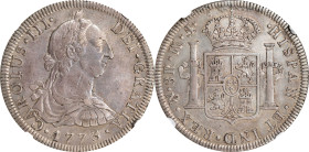 MEXICO. 8 Reales, 1773-Mo FM. Mexico City Mint. Charles III. NGC EF-45.
KM-106.1; FC-54a; Yonaka-M8-73; Cal-1106. Variety with inverted Assayers’ let...