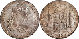 MEXICO. 8 Reales, 1776-Mo FM. Mexico City Mint. Charles III. PCGS AU-55.
KM-106.2; Cal-1110. A piece that is assured much popularity accounting to it...