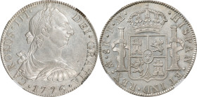 MEXICO. 8 Reales, 1776-Mo FM. Mexico City Mint. Charles III. NGC AU Details—Cleaned.
KM-106.2; FC-57; Yonaka-M8-76; Cal-1110. This decently preserved...