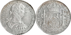 MEXICO. 8 Reales, 1777-Mo FM. Mexico City Mint. Charles III. NGC UNC Details—Cleaned.
KM-106.2; FC-58a; Yonaka-M8-77; Cal-1112. This decently preserv...