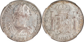 MEXICO. 8 Reales, 1778-Mo FF. Mexico City Mint. Charles III. NGC AU-53.
KM-106.2; FC-60a; Yonaka-M8-78a; Cal-1117. This handsome and moderately worn ...