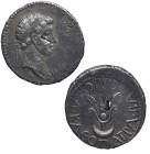 Juba II y Cleopatra Selene (25 -23 a.C). Mauritania. 1 denario. Ag. 3,44 g. REX IVBA; Cabeza diademada de Juba I a la derechadrapeado sobre hombro izq...
