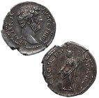 117-138 d.C. Adriano (117-138). Roma. Denario. Ag. 2,61 g. HADRIANVS AVG COS III P P; Cabeza de Adriano, laureado, a la derecha / PROVIDENTIA AVG: Pov...