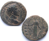 161-180 d.C. Marco Aurelio (161-180 dC). Roma. As. Ae. 9,37 g. AVRELIVS CAESAR AVG PII FIL; Cabeza descubierta, busto drapeado a la derecha /TR POT VI...