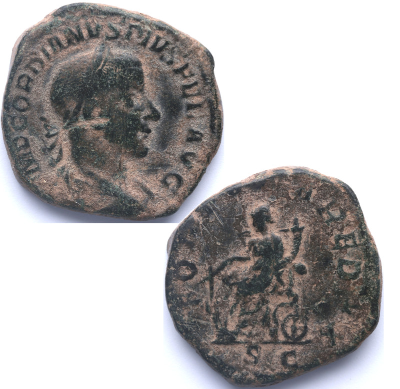 238-244 d.C. Gordiano III (238-244 d.C). Sestercio. Ae. 20,00 g.   IMP GORDIANVS...