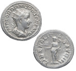 240 d.C. Gordiano III (238-244 d.C). Roma. Antoniniano. RIC IV Roma 36. Ve. 4,75 g. MP GORDIANVS PIVS FEL AVG; Busto de emperador con corona radiada, ...