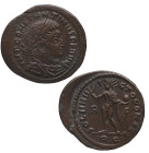 307-337 d.C. Constantino I (307-337). Roma. Nummus. 3,84 g. IMP CONSTANTINVS PF AVG; Busto laureado, drapeado y acorazado a la derecha /SOLI INVICTO C...