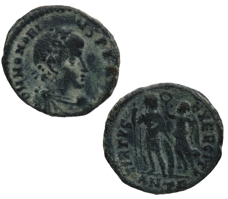 395- 423 d.C. Honorio. Antioquía. AE3. Ae. 3,49 g. D N HONORI-VS PF AVG; Busto c...