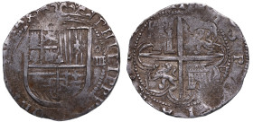 nd. Felipe II (1556-1598). Sevilla. 4 Reales. Ag. 13,70 g. Atractiva. MBC+. Est.500.
