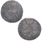 1651. Felipe IV (1621-1665). Amberes. 1/2 ducatón. KM# 50. Ag. 16,04 g. PHIL IIII D G HISP ET INDIAR REX /ARCHID AVST DVX BVRG CO FLAN Z c. MBC+. Est....