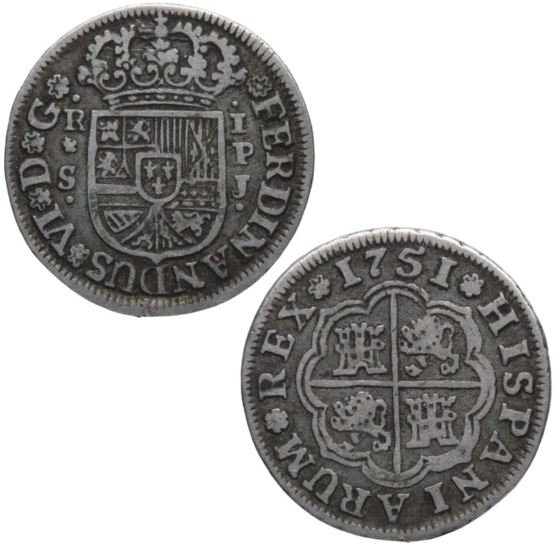 1751. Fernando VI (1746-1759). Sevilla. 1 real. Ag. 2,80 g. MBC+. Est.70.