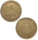 1755. Fernando VI (1746-1759). Lima. 8 escudos. JM. A&C 769. Au. 27,00 g. Rayitas de cuño enreverso habituales. Buen ejemplar. MBC+. Est.3000.