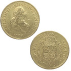 1760. Fernando VI (1746-1759). Popayán. 8 escudos. J. A&C 798. Au. 26,77 g. Marquitas en anverso,muy buen reverso. EBC-. Est.3000.
