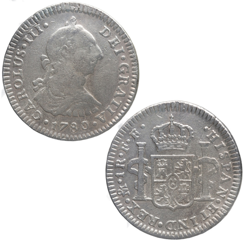 1780. Carlos III (1759-1788). México. 1 real. FF. A&C 435. Ag. 3,23 g. MBC / MBC...