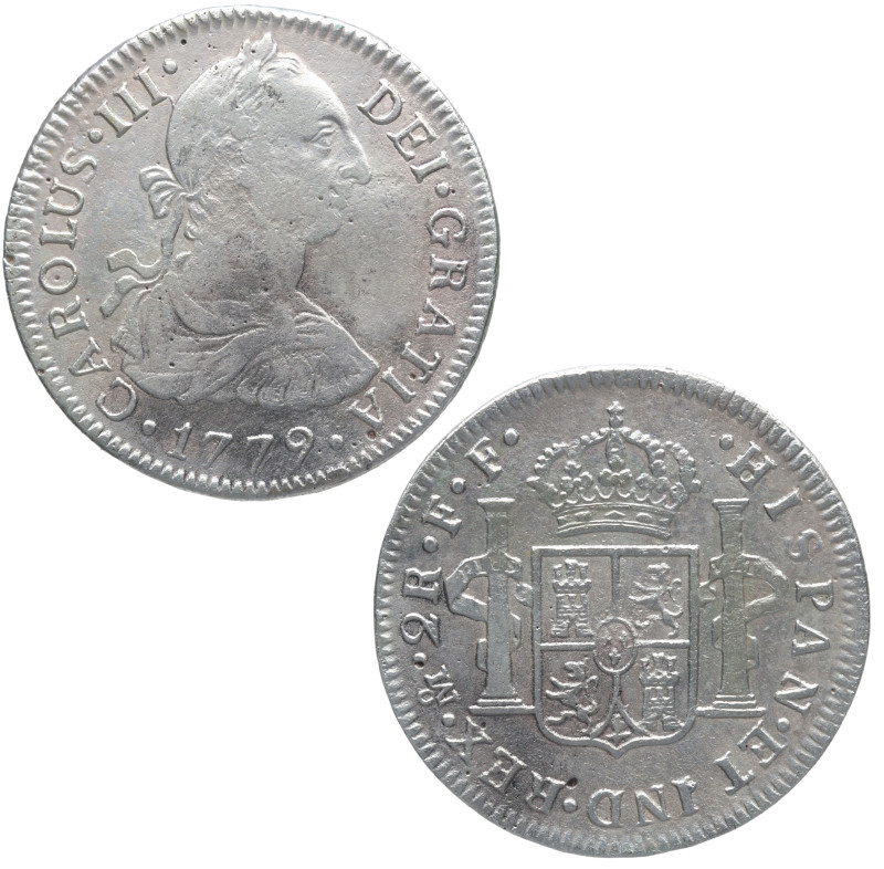 1779. Carlos III (1759-1788). México. 2 reales. FF. A&C 668. Ag. 6,86 g. MBC / M...