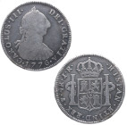 1776. Carlos III (1759-1788). Potosí. 4 reales. JR. A&C 933. Ag. 13,01 g. MBC+. Est.50.