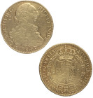 1784. Carlos III (1759-1788). Popayán. 8 escudos. SF. A&C 2053. Au. 27,02 g. Rayita en anverso. Marquitas. (MBC+). Est.2000.