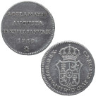 1789. Carlos IV (1788-1808). Madrid. 1/2 real Medalla proclamación. Ag. 1,42 g. MBC+ / EBC. Est.30.