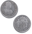 1800. Carlos IV (1788-1808). México. 1/2 real. FM. A&C 285. Ag. 1,62 g. MBC. Est.30.