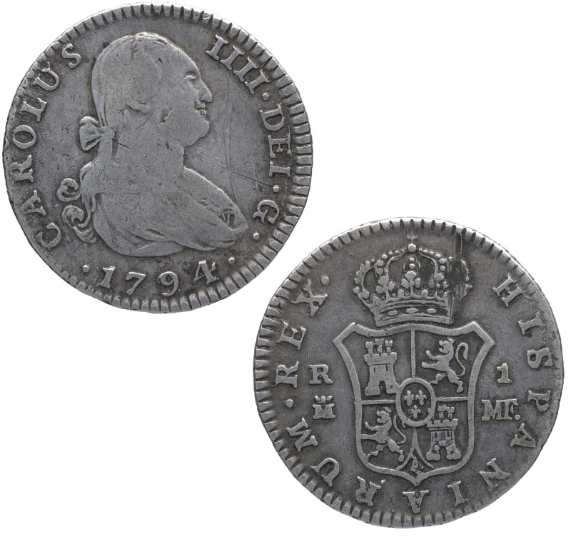 1794. Carlos IV (1788-1808). Madrid. 1 real. MF. A& 415. Ag. 2,97 g. MBC. Est.30...