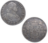 1792. Carlos IV (1788-1808). Madrid. 4 reales. MF. A&C 778. Ag. 13,55 g. MBC+ / MBC. Est.70.