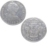 1790. Carlos IV (1788-1808). Lima. 8 reales. IJ. A&C 904. Ag. 26,72 g. MBC / MBC+. Est.100.