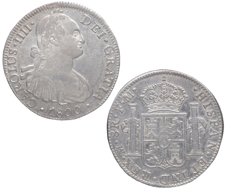 1800. Carlos IV (1788-1808). México. 8 reales. FM. A&C 965. Ag. 26,90 g. MBC+. E...