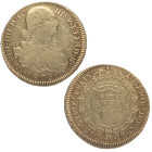 1805. Carlos IV (1788-1808). Popayán. 8 escudos. JT. A&C 1684. Au. 26,94 g. Acuñación floja habitual. MBC+ / MBC. Est.2000.