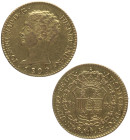 1809. José Napoleón (1808-1814). Madrid. 80 reales. AI. A&C 47. Au. 6,70 g. Atractiva. MBC+ / EBC. Est.1000.