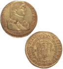 1810. Fernando VII (1808-1833). Santiago. 8 escudos. FJ. A&C 1863. Au. 27,02 g. Busto almirante. Hojiota en anverso. Atractiva. Bello color. EBC-. Est...