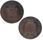 1846. Isabel II (1833-1868). Barcelona. 3 cuartos. A&C 13. Cu. 7,56 g. Bella. Escasa. MBC+. Est.100.
