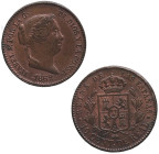 1862. Isabel II (1833-1868). Segovia. 10 céntimos de real. A&C 178. Cu. 3,91 g. Bella. Brillo original. EBC+. Est.100.