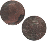 1862. Isabel II (1833-1868). Segovia. 25 céntimos de real. A&C 195. Cu. 9,02 g. MBC-. Est.15.