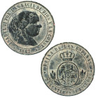 1867. Isabel II (1833-1868). Segovia. 2,5 céntimos de escudo. OM. A&C 240. Cu. 6,07 g. MBC. Est.10.