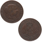 1867. Isabel II (1833-1868). Segovia. 2,5 céntimos de escudo. OM. A&C 240. Cu. 6,26 g. MBC-. Est.10.