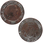 1868. Isabel II (1833-1868). Jubia. 5 céntimos de escudo. OM. A&C 249. Cu. 9,44 g. BC. Est.10.