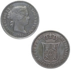 1868*68. Isabel II (1833-1868). Madrid. 40 céntimos de escudo. A&C 503. Ag. 5,26 g. EBC-. Est.90.