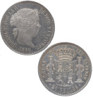 1858. Isabel II (1833-1868). Madrid. 20 reales. A&C 1583. Ag. 25,94 g. Marquitas. Muy BUEN ejemplar. EBC+. Est.350.